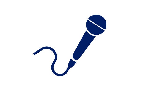 modern, stylized illustration of a microphone