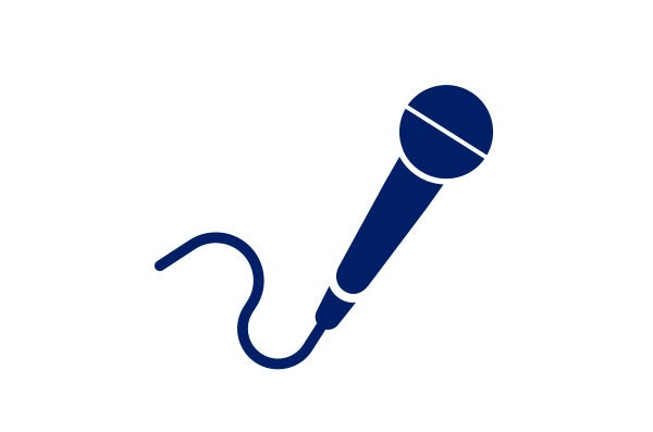 modern, stylized illustration of a microphone